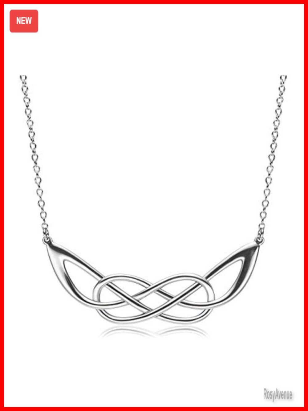 Sterling Silver Celtic Knot Infinity Loop Necklace 18"